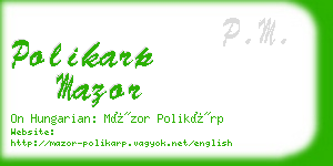 polikarp mazor business card
